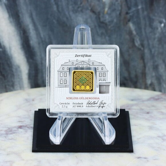 Geiger Edelmetalle Schloss Güldengossa Gold Bar 2.5gr Factory Sealed Rare Collec - Picture 2 of 5